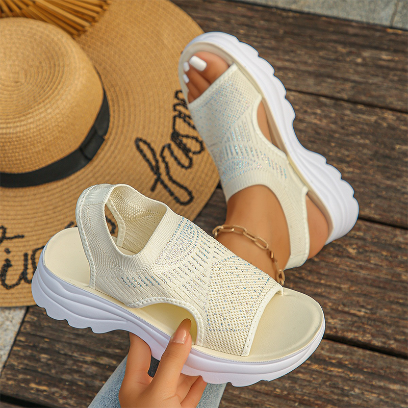 Sandales Plateforme Femme en Maille Respirante