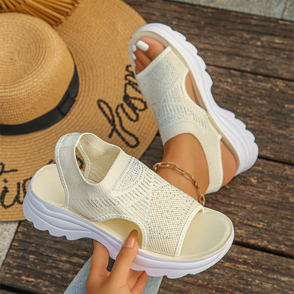 Sandales Plateforme Femme en Maille Respirante