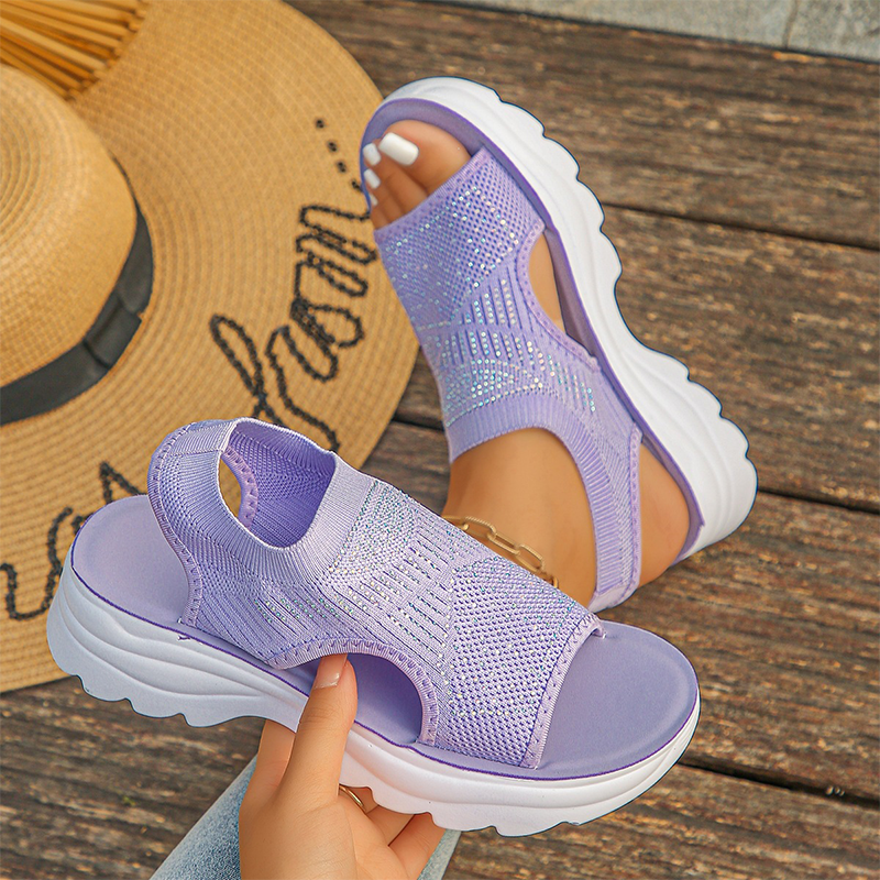 Sandales Plateforme Femme en Maille Respirante