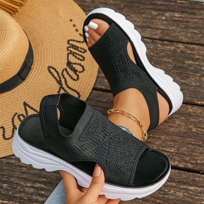 Sandales Plateforme Femme en Maille Respirante