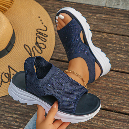 Sandales Plateforme Femme en Maille Respirante