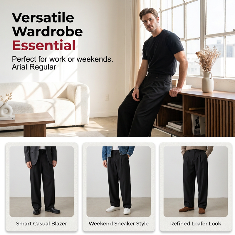 ⏰ Limité 50% de réduction ！！👖 Pantalon de costume classique pour hommes ✨ Jambe large, confortable et élégant