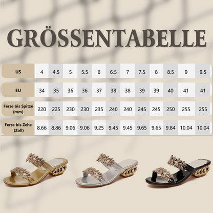 📢⏰ DERNIER JOUR 50% ! Sandales Femme à Strass – Talon Plat 4cm, Ornements Métalliques, Tige PU, Confort & Éclat pour l'Été & le Quotidien 👡