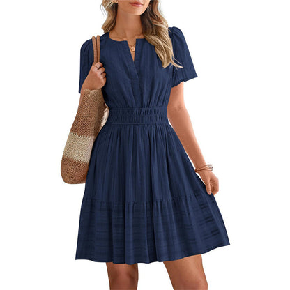 👗 50% DE RÉDUCTION 🥳 Mini-robe à manches courtes et à volants pour femme – Soldes 2026 – Fluide, légère & parfaite pour l’été, les vacances ou les soirées décontractées 🌸