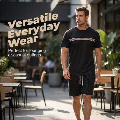 Ensemble deux pièces décontracté pour homme, t-shirt + short, résistant à l'usure