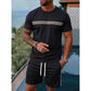Ensemble deux pièces décontracté pour homme, t-shirt + short, résistant à l'usure