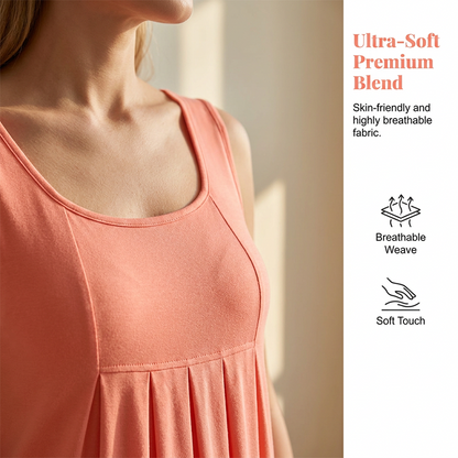 Jupe plissée sans manches, robe débardeur, style décontracté et polyvalent