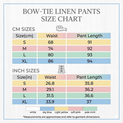 Pantalon décontracté uni avec nœud décoratif