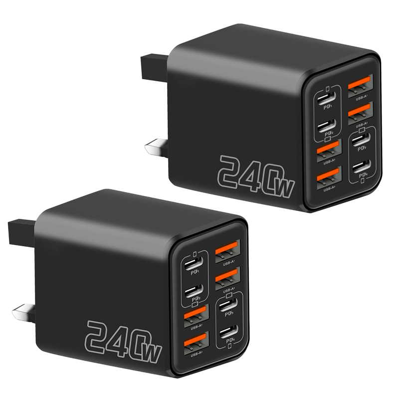 Chargeur mural rapide universel GaN à 8 ports