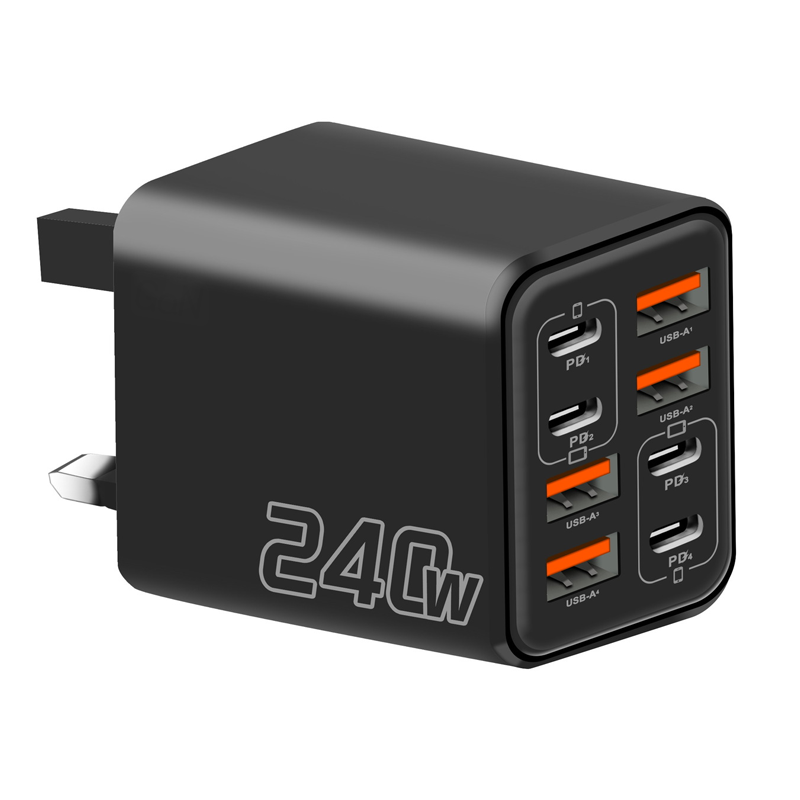 Chargeur mural rapide universel GaN à 8 ports