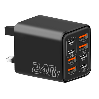 Chargeur mural rapide universel GaN à 8 ports
