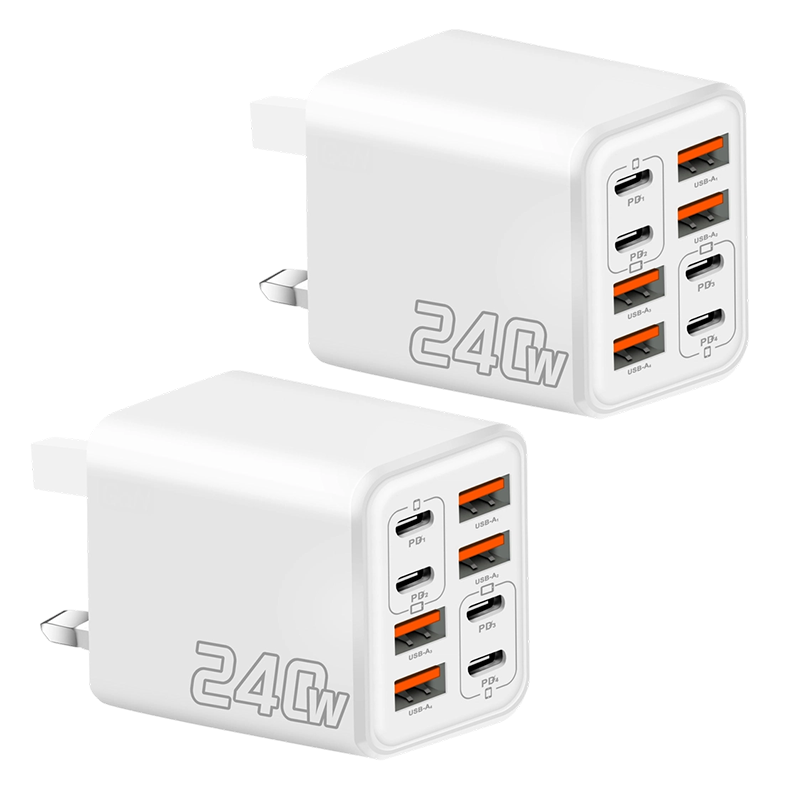 Chargeur mural rapide universel GaN à 8 ports