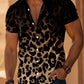 🐆 Chemise à manches courtes pour homme, imprimé léopard, boutonnée 👕