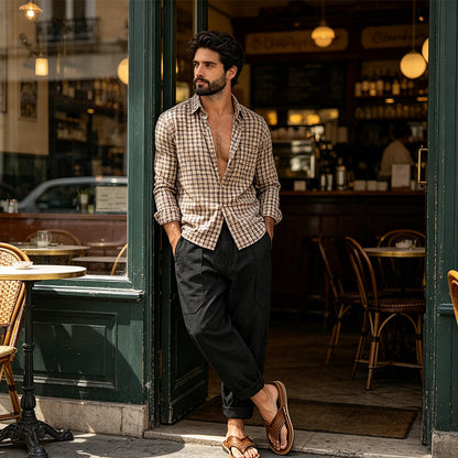 Pantalon pour homme à cordon de serrage, coupe ample et décontractée