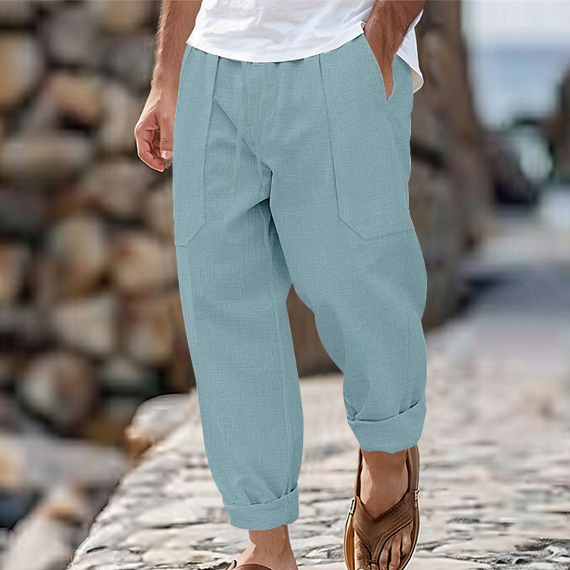 Pantalon pour homme à cordon de serrage, coupe ample et décontractée