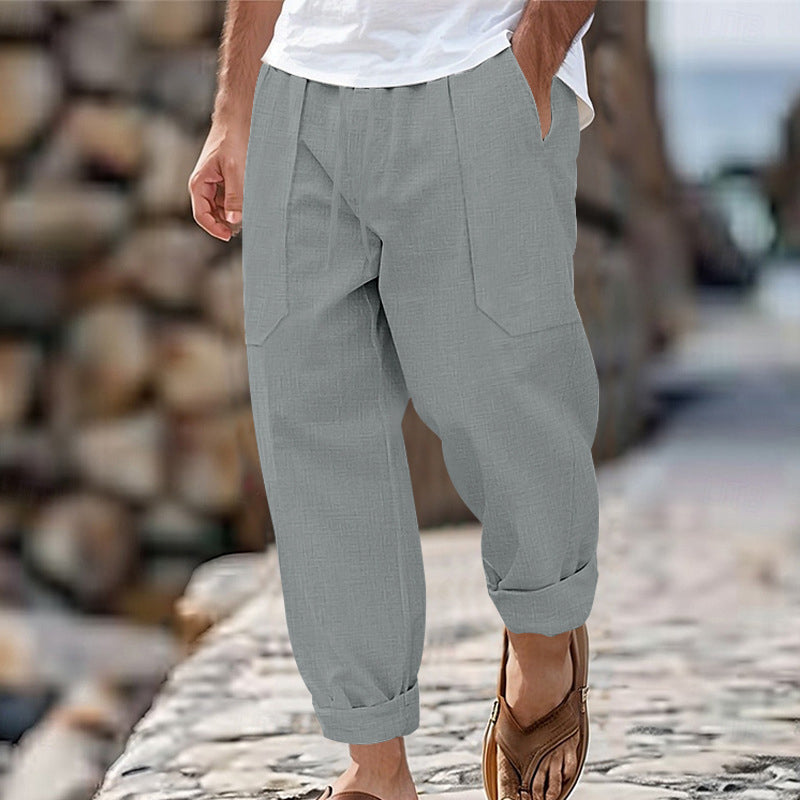 Pantalon pour homme à cordon de serrage, coupe ample et décontractée