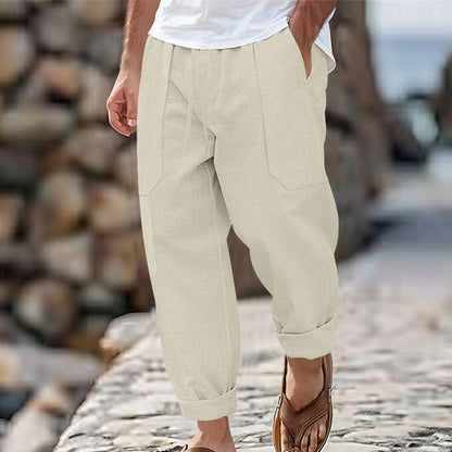Pantalon pour homme à cordon de serrage, coupe ample et décontractée
