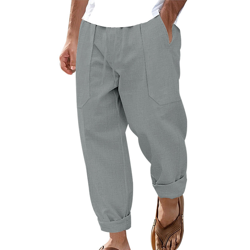 Pantalon pour homme à cordon de serrage, coupe ample et décontractée