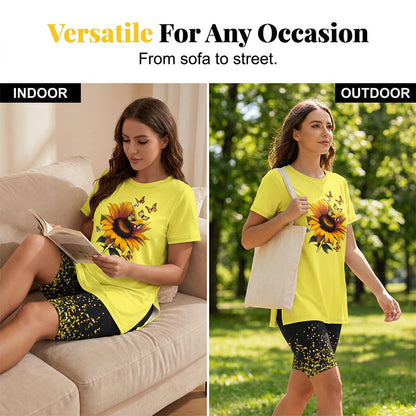 💕Ensemble tunique imprimée et short décontracté pour femme ✨Confortable, fluide et idéal pour les journées ensoleillées ☀️