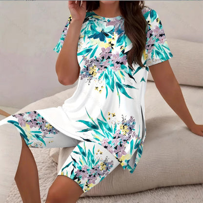 💕Ensemble tunique imprimée et short décontracté pour femme ✨Confortable, fluide et idéal pour les journées ensoleillées ☀️