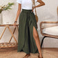 Pantalon large femme décontracté à effet croisé
