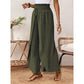 Pantalon large femme décontracté à effet croisé