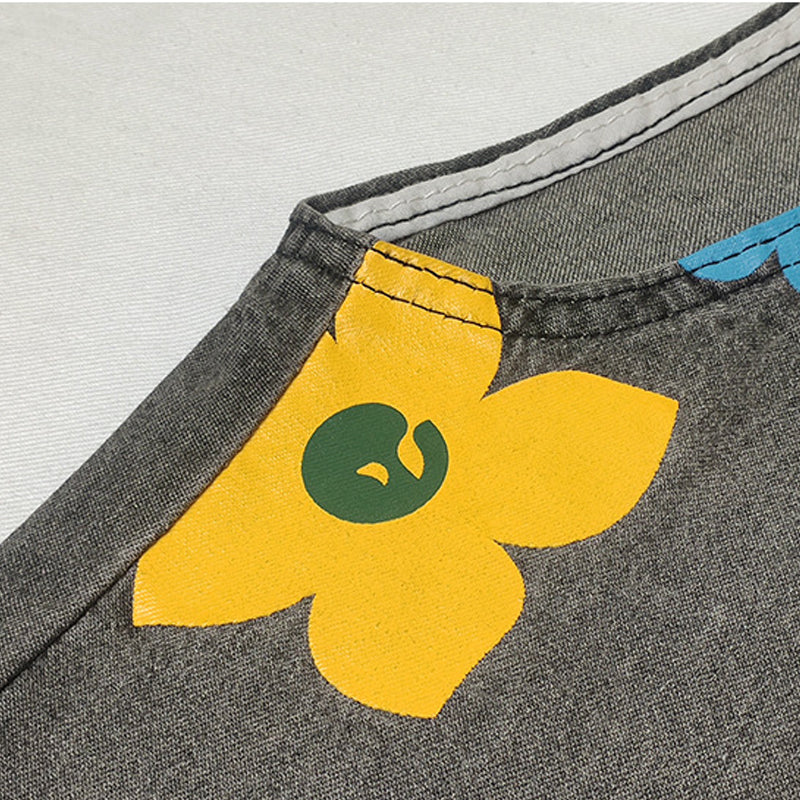 Combinaison en Jean Femme à Imprimé Fleuri | Style Décontracté