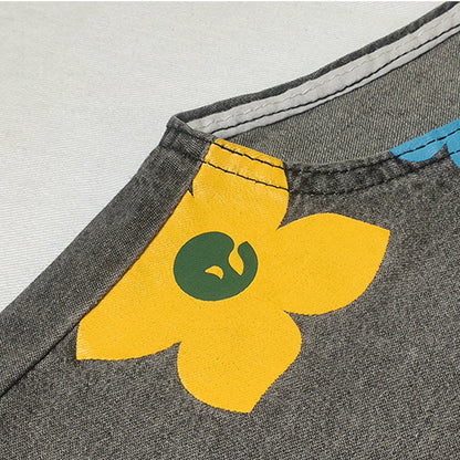 Combinaison en Jean Femme à Imprimé Fleuri | Style Décontracté