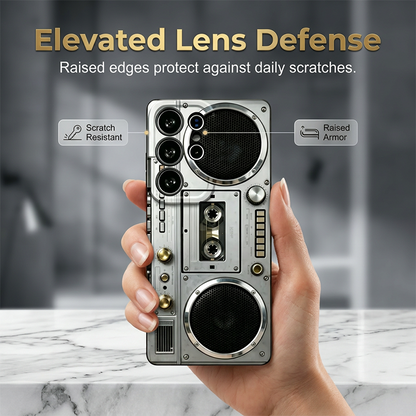 Housse de protection au motif de cassette audio en 3D