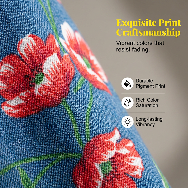 Salopette en Jean Femme à Imprimé Fleuri