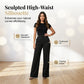 Pantalon large taille haute pour femme