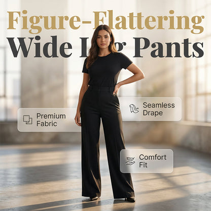 Pantalon large taille haute pour femme