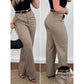 Pantalon large taille haute pour femme