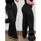 Pantalon large taille haute pour femme