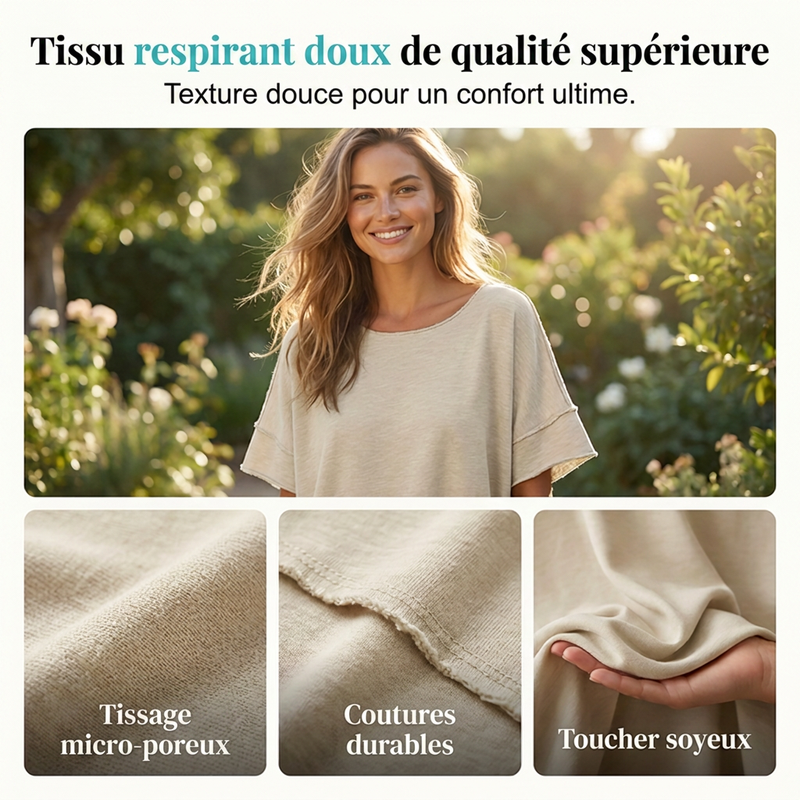 🔥 55 % de réduction 🌼 Haut femme col bateau, coupe large, unicolore ✨