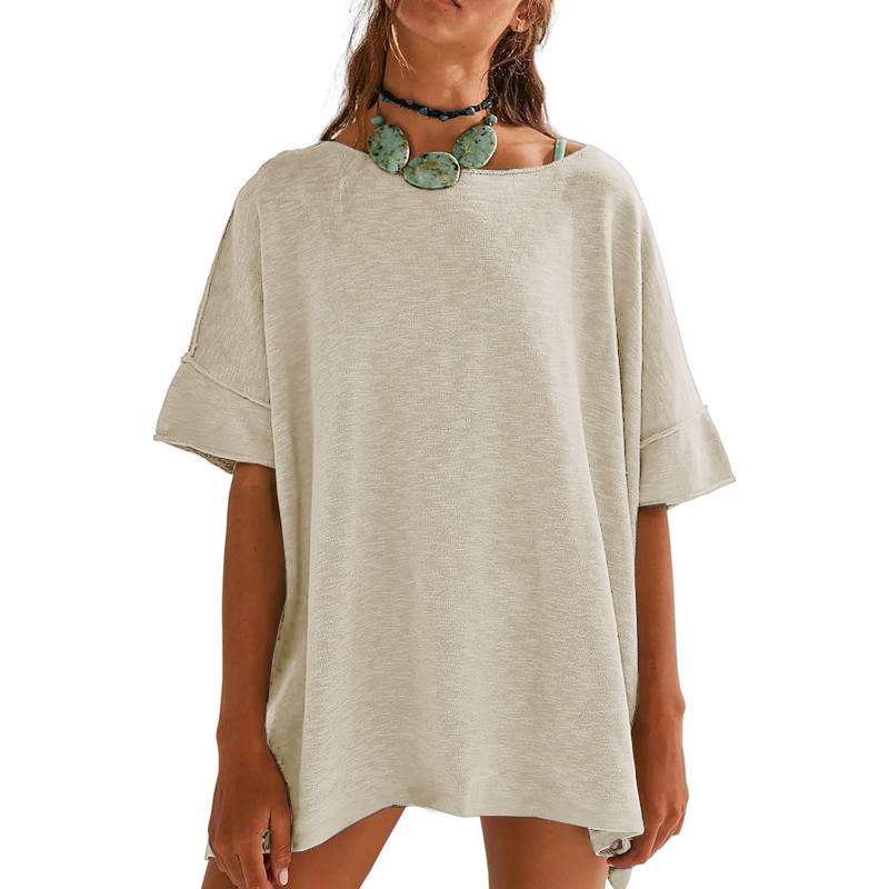 🔥 55 % de réduction 🌼 Haut femme col bateau, coupe large, unicolore ✨