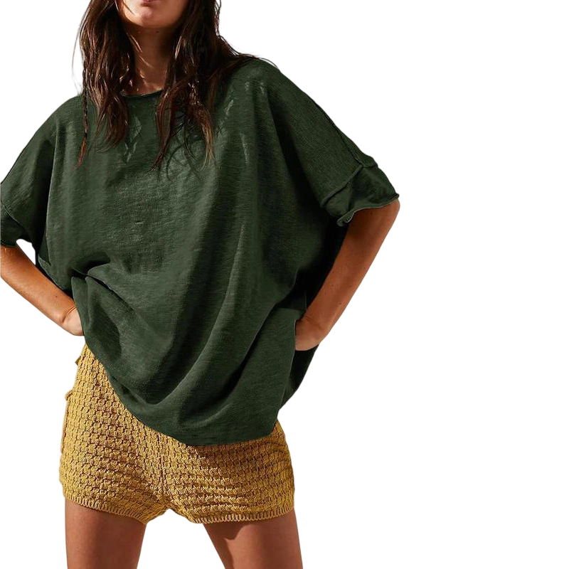 🔥 55 % de réduction 🌼 Haut femme col bateau, coupe large, unicolore ✨