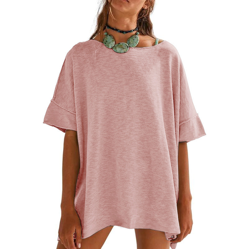 🔥 55 % de réduction 🌼 Haut femme col bateau, coupe large, unicolore ✨