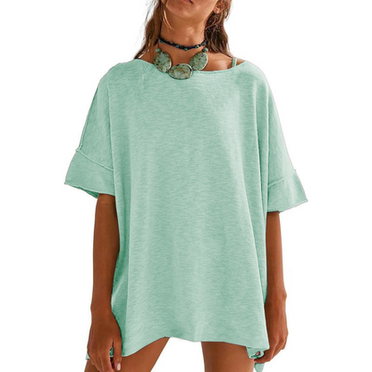 🔥 55 % de réduction 🌼 Haut femme col bateau, coupe large, unicolore ✨