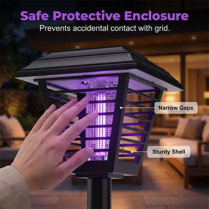 Lampe de jardin et destructrice de moustiques solaire 2 en 1