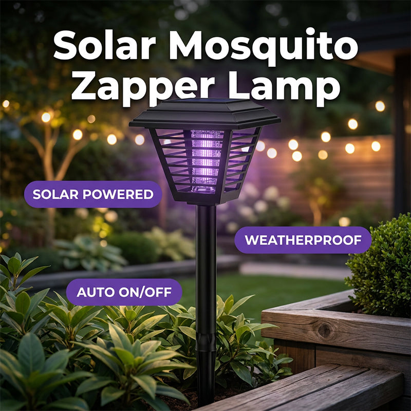 Lampe de jardin et destructrice de moustiques solaire 2 en 1