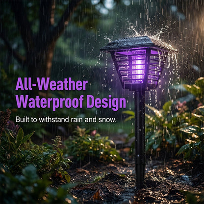 Lampe de jardin et destructrice de moustiques solaire 2 en 1
