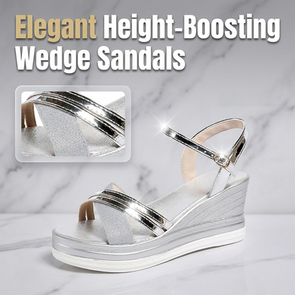 👡🌬️ Sandales compensées à bride cheville et bout ouvert pour femme – Allongent la silhouette et sont confortables – Paiement à la livraison ✨✅