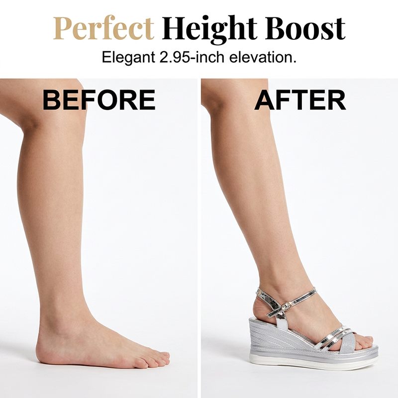 👡🌬️ Sandales compensées à bride cheville et bout ouvert pour femme – Allongent la silhouette et sont confortables – Paiement à la livraison ✨✅