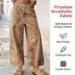 Jean femme cropped à coupe large et imprimé floral