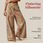 Jean femme cropped à coupe large et imprimé floral