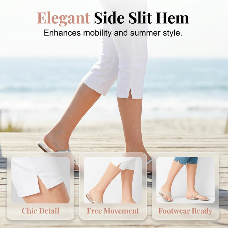 Jean capri en denim extensible pour femme
