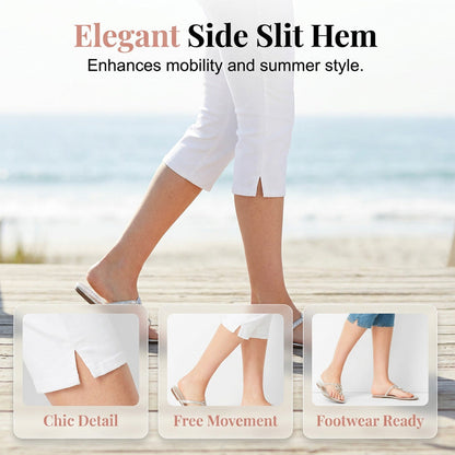 Jean capri en denim extensible pour femme
