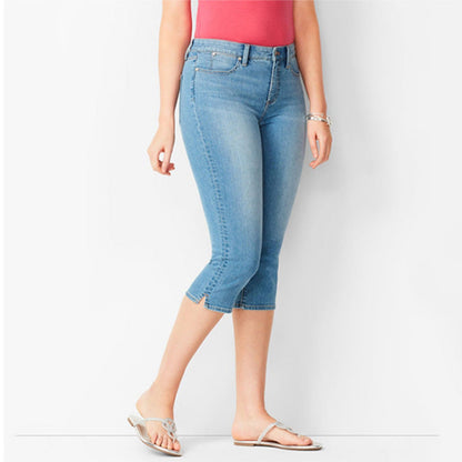 Jean capri en denim extensible pour femme