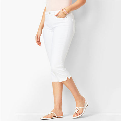 Jean capri en denim extensible pour femme